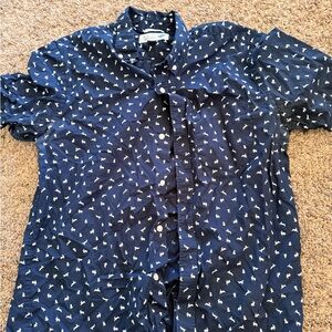 Men's Navy Blue Patterned Shirt